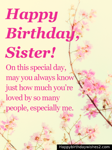 birthday greetings for sister