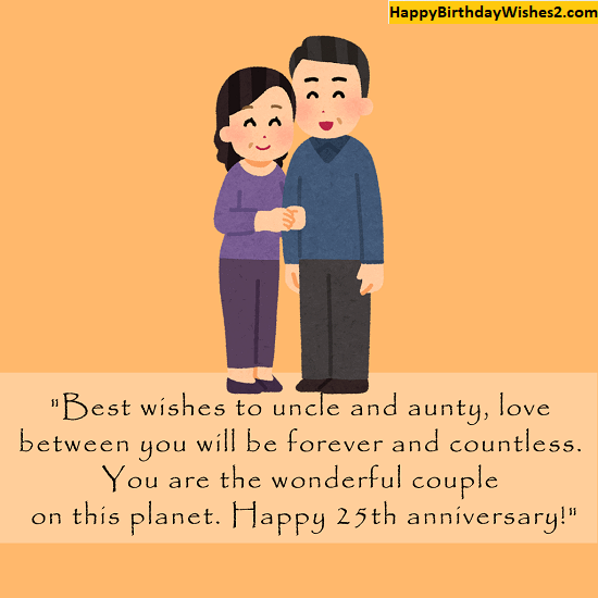 50+} 25th Anniversary Wishes, Messages, Quotes for Uncle & Aunty
