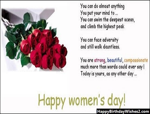 women's day messages for sister