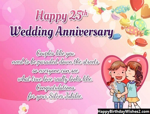 60+} 25th Wedding Anniversary Wishes, Messages, Quotes for Friends