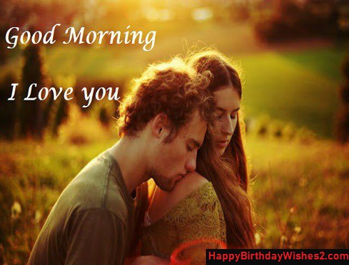 romantic couple good morning images