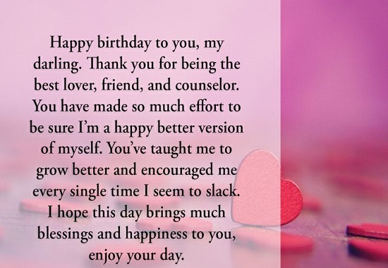 happy birthday message to my love