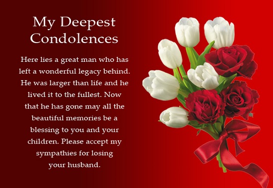 condolences message for loss of husband