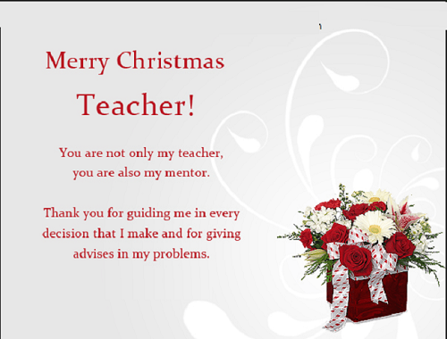 christmas message to teachers from principal