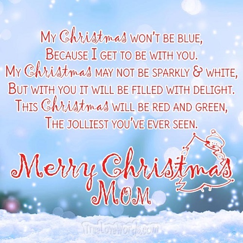 christmas card verses for mum
