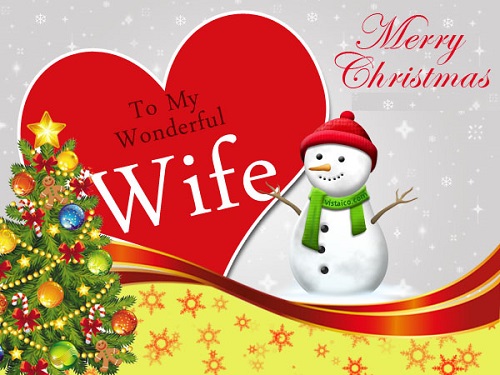 christmas card words for wife