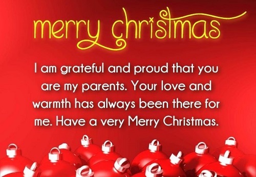 christmas message to mom and dad