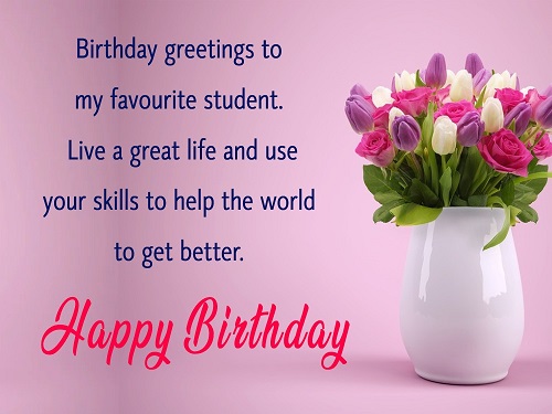 birthday message to student